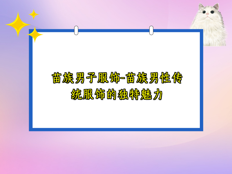 苗族男子服饰-苗族男性传统服饰的独特魅力